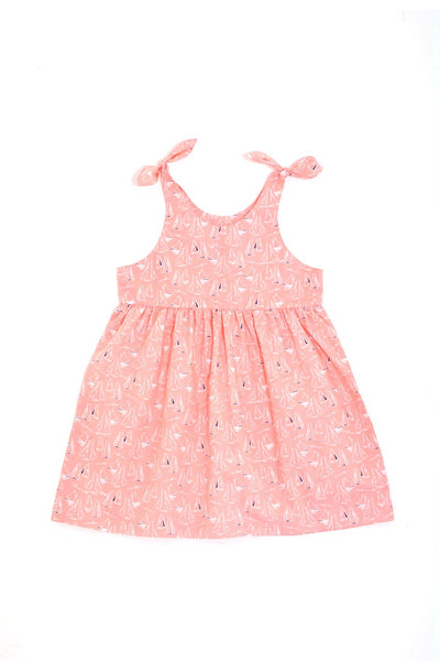 Molly Tie Dress Orange Sailboat