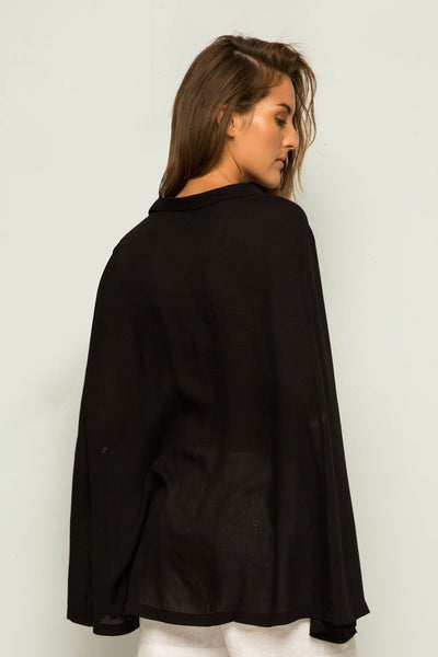 Lily Cape Shirt Black