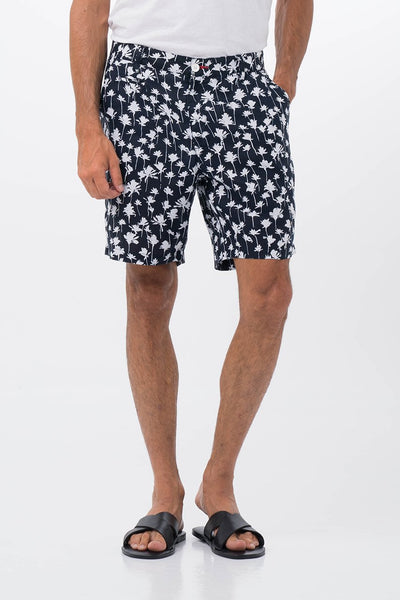 Palm Linen Bermuda Navy