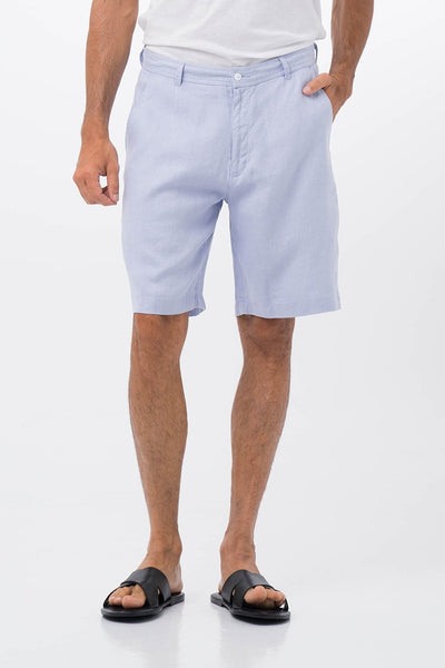 Men Linen bermuda Blue