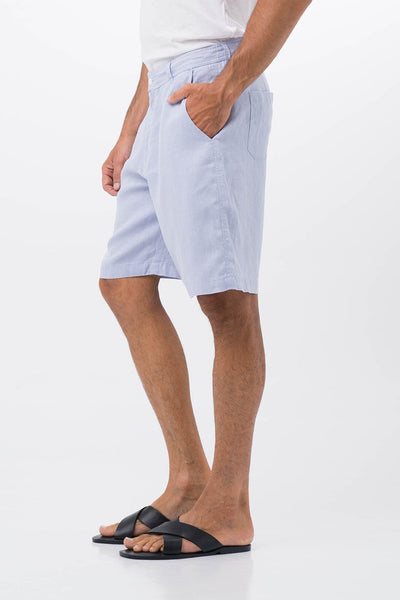 Men Linen bermuda Blue