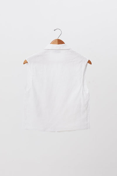 Hamptons Sleveless Blazer White