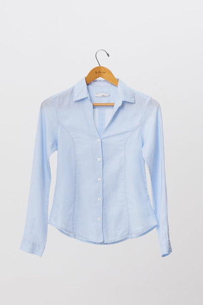 Angra Linen Shirt L/S Blue - By The Sea Bali
