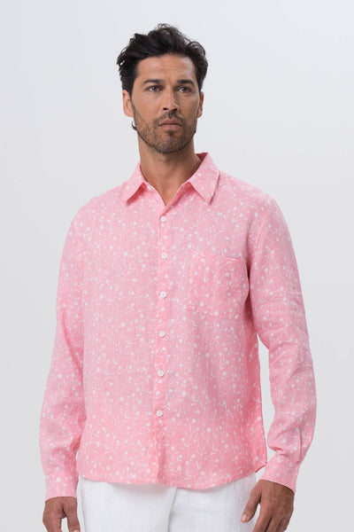 Bintan Linen Shirt L/S Pink - By The Sea Bali