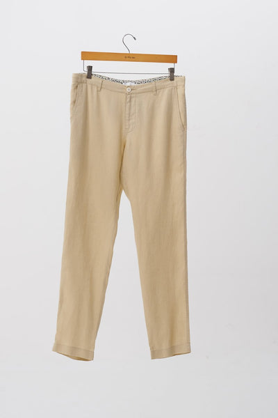 Mens Linen Trousers Beige