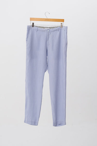 Mens Linen Trousers Blue