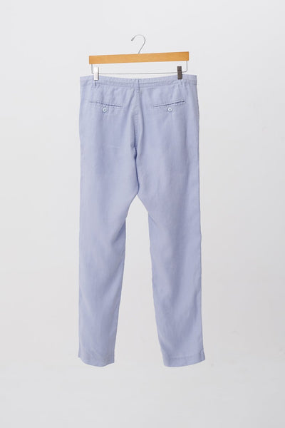 Mens Linen Trousers Blue