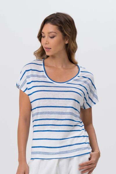 Ladies basic t-shirt Blue Line