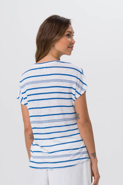 Ladies basic t-shirt Blue Line