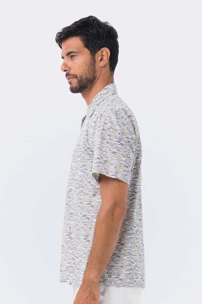 Bali Tropical Shirt S/S Natural Shark fin - By The Sea Bali