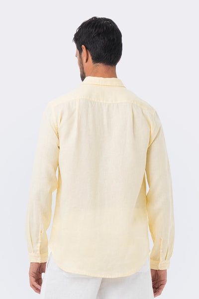 Men Linen Shirt L/S Yellow