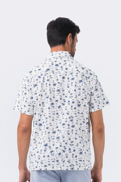 Bali Tropical Shirt S/S Navy Coconut - By The Sea Bali