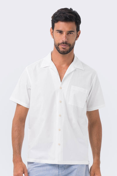 Bali Tropical Shirt S/S White - By The Sea Bali