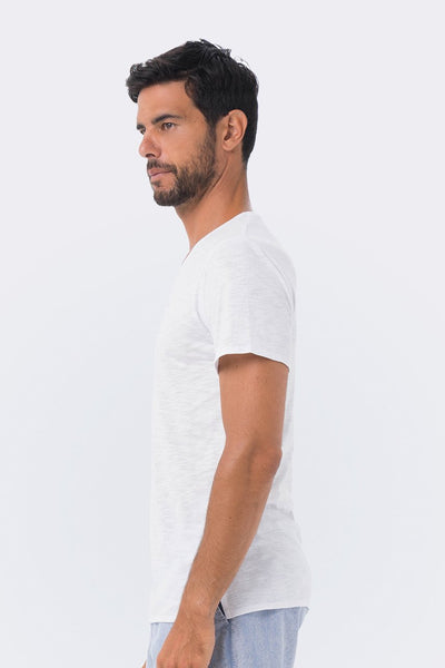 Basic T-shirt V-neck White - By The Sea Bali