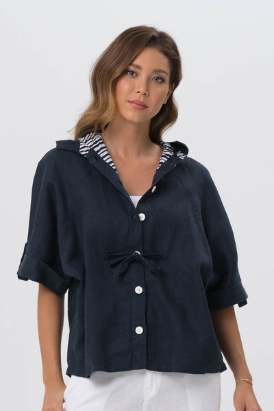 Linen Maresias Jacket Navy