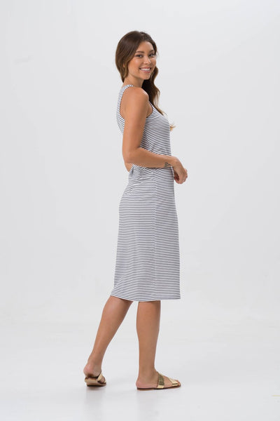 Caprera Stripe Dress Off White