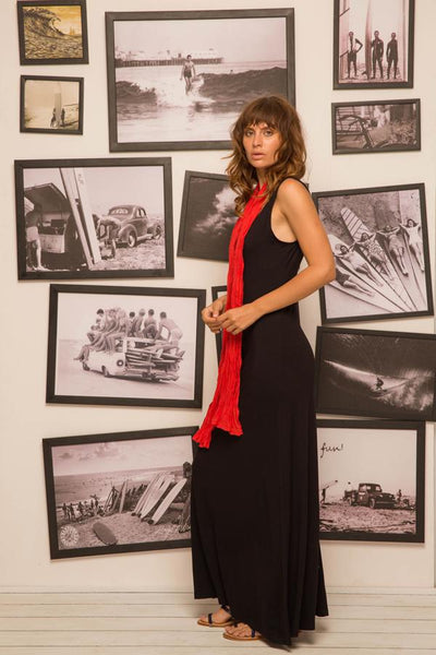 Roxas Low back maxi dress Black