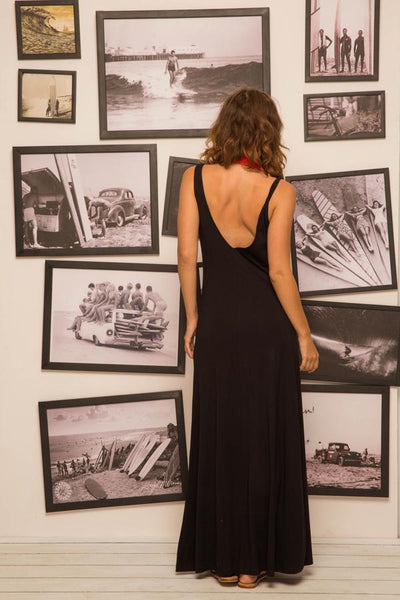 Roxas Low back maxi dress Black