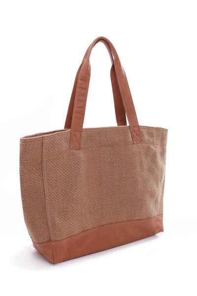 Sisal Bag w leather