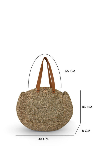 Straw Round Bag