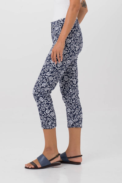Cigarette Floral Pants Navy - By The Sea Bali