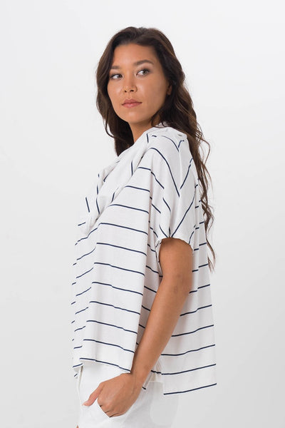 Kanoya Cowl Neck T-Shirt White - By The Sea Bali