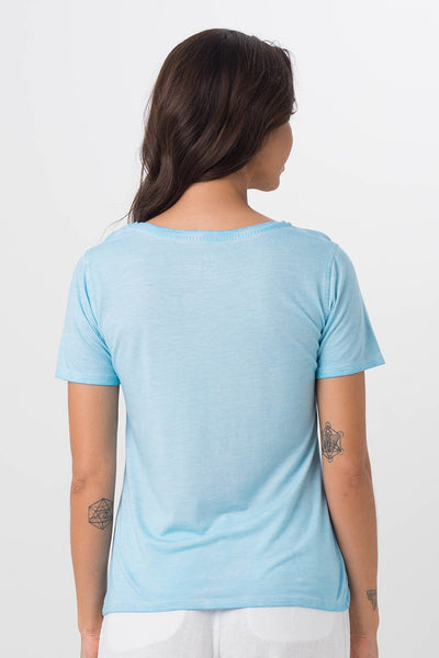 Basic V-Neck T-Shirt Light Blue - By The Sea Bali
