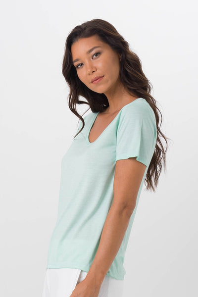 Basic V-Neck T-Shirt Green - By The Sea Bali