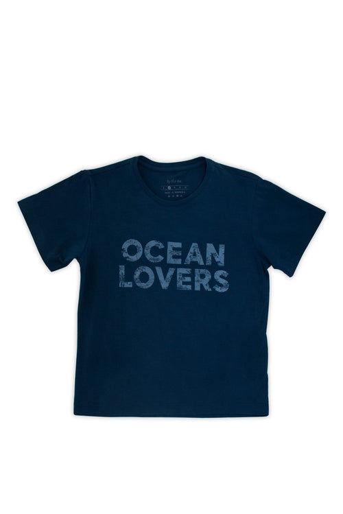 Kids printed T-shirt Navy Ocean Lovers
