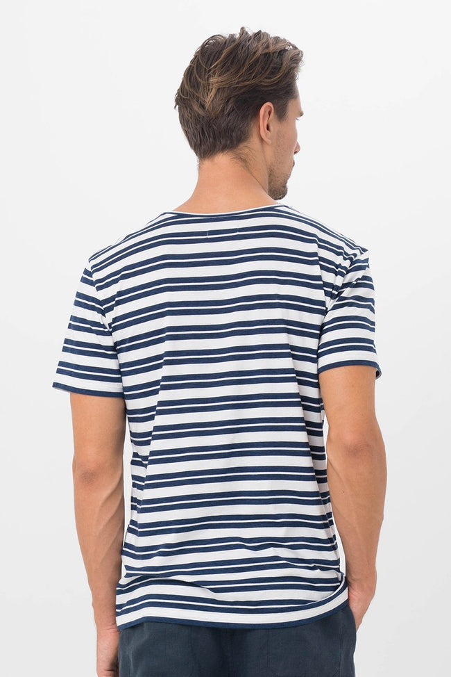 Basic Men T-Shirt Dark Blue Stripes - By The Sea Bali