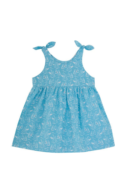 Molly Tie Dress Blue Sailboat