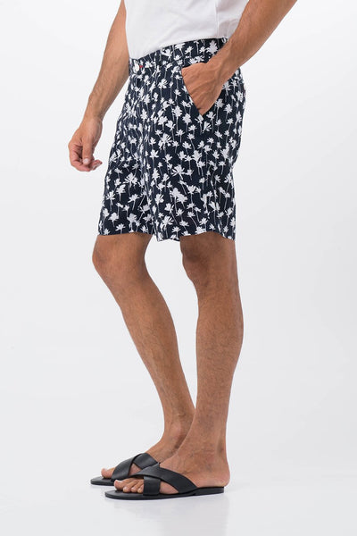 Palm Linen Bermuda Navy