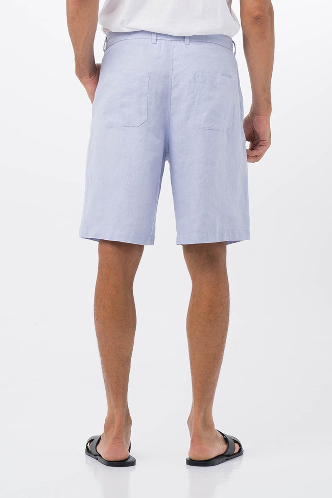 Men Linen bermuda Blue