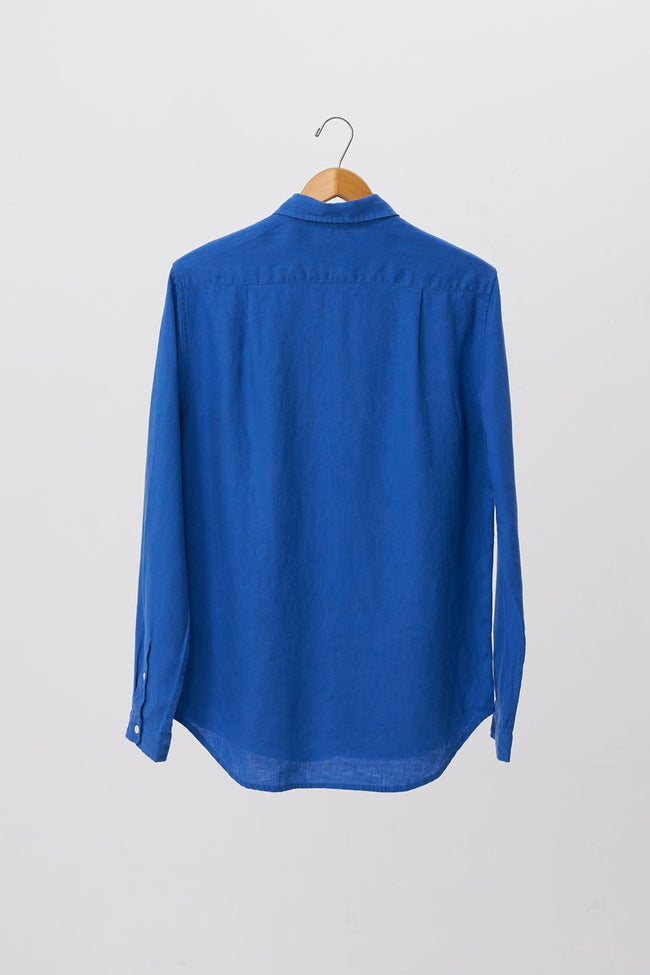 Men Linen Shirt L/S  Blue