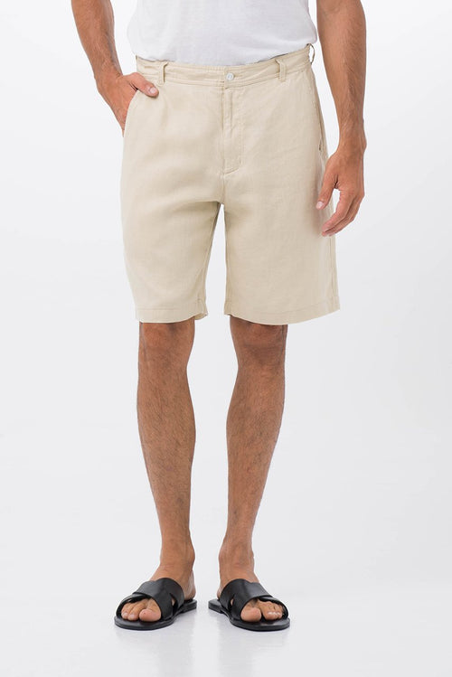 Men Linen bermuda Beige