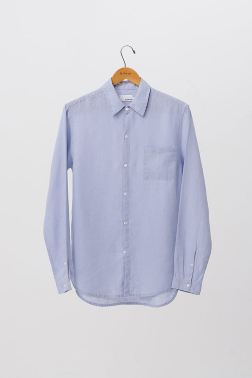 Men Linen Shirt L/S Blue