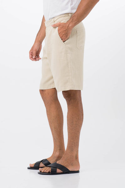 Men Linen bermuda Beige