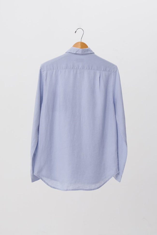 Men Linen Shirt L/S Blue