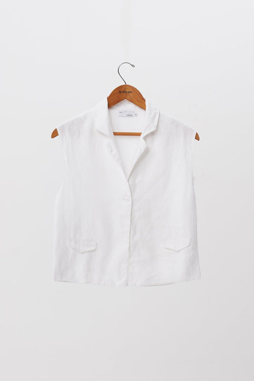 Hamptons Sleveless Blazer White