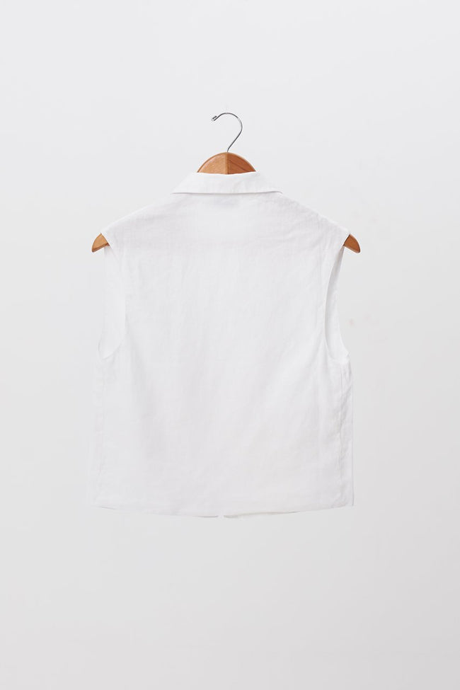 Hamptons Sleveless Blazer White