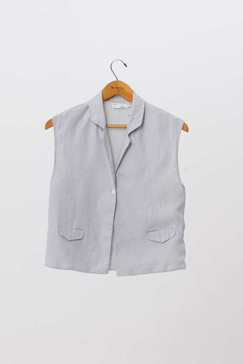 Hamptons Sleeveless Blazer Grey