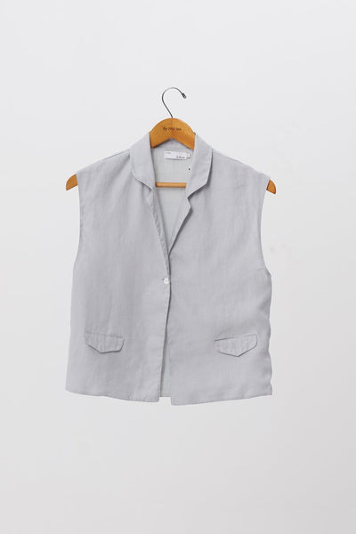 Hamptons Sleeveless Blazer Grey