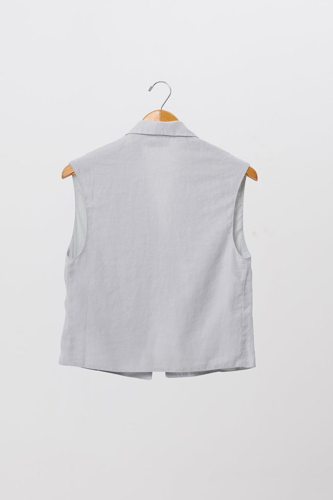 Hamptons Sleeveless Blazer Grey