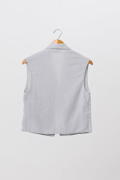 Hamptons Sleeveless Blazer Grey