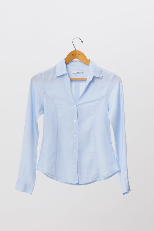 Angra Linen Shirt L/S  Blue - By The Sea Bali