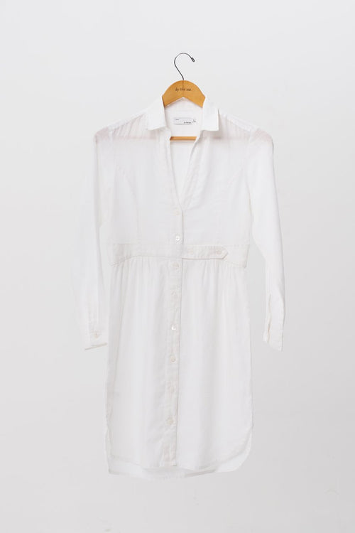 Linen Shirt L/S Dress White