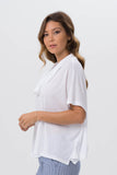 Kanoya Cowl Neck T-shirt White