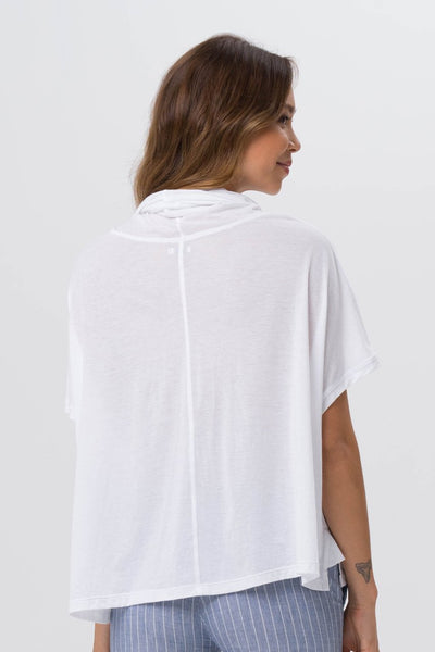 Kanoya Cowl Neck T-shirt White
