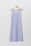 Linen Princess Cut Midi Dress Blue