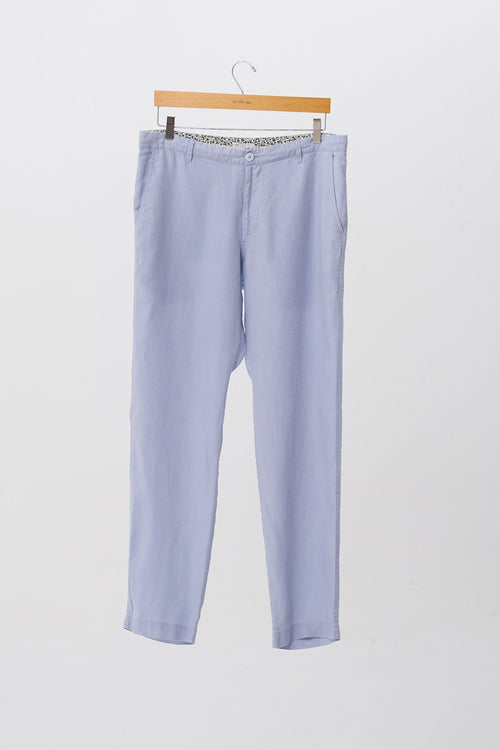 Mens Linen Trousers Blue